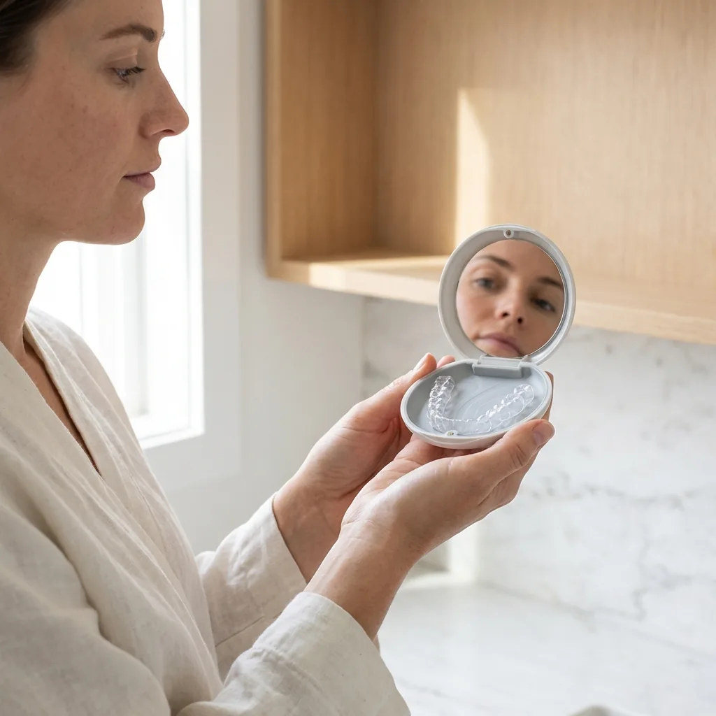 Custom-made clear retainer detail designed from a 3D dental scan for accurate tooth coverage