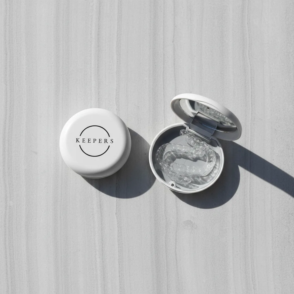 Keepers retainer set presented with protective case for safe storage and hygiene